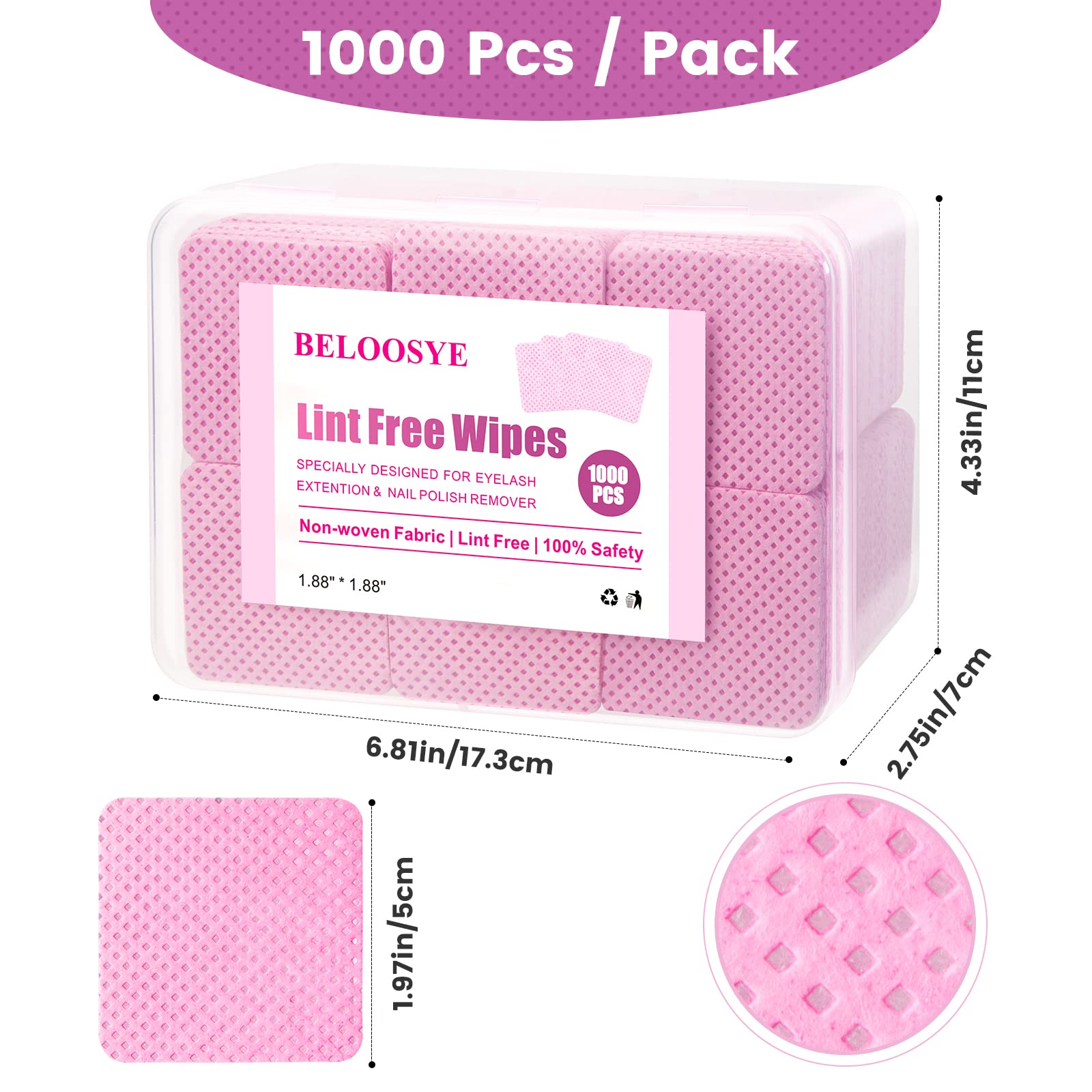 BELOOSYE wipe absorbing eyelash glue quickly for cleaner application