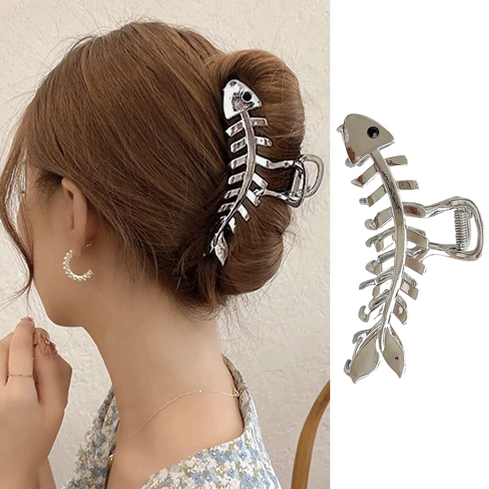 BELSITA front view gold fishbone clip showing elegant shape and secure hold