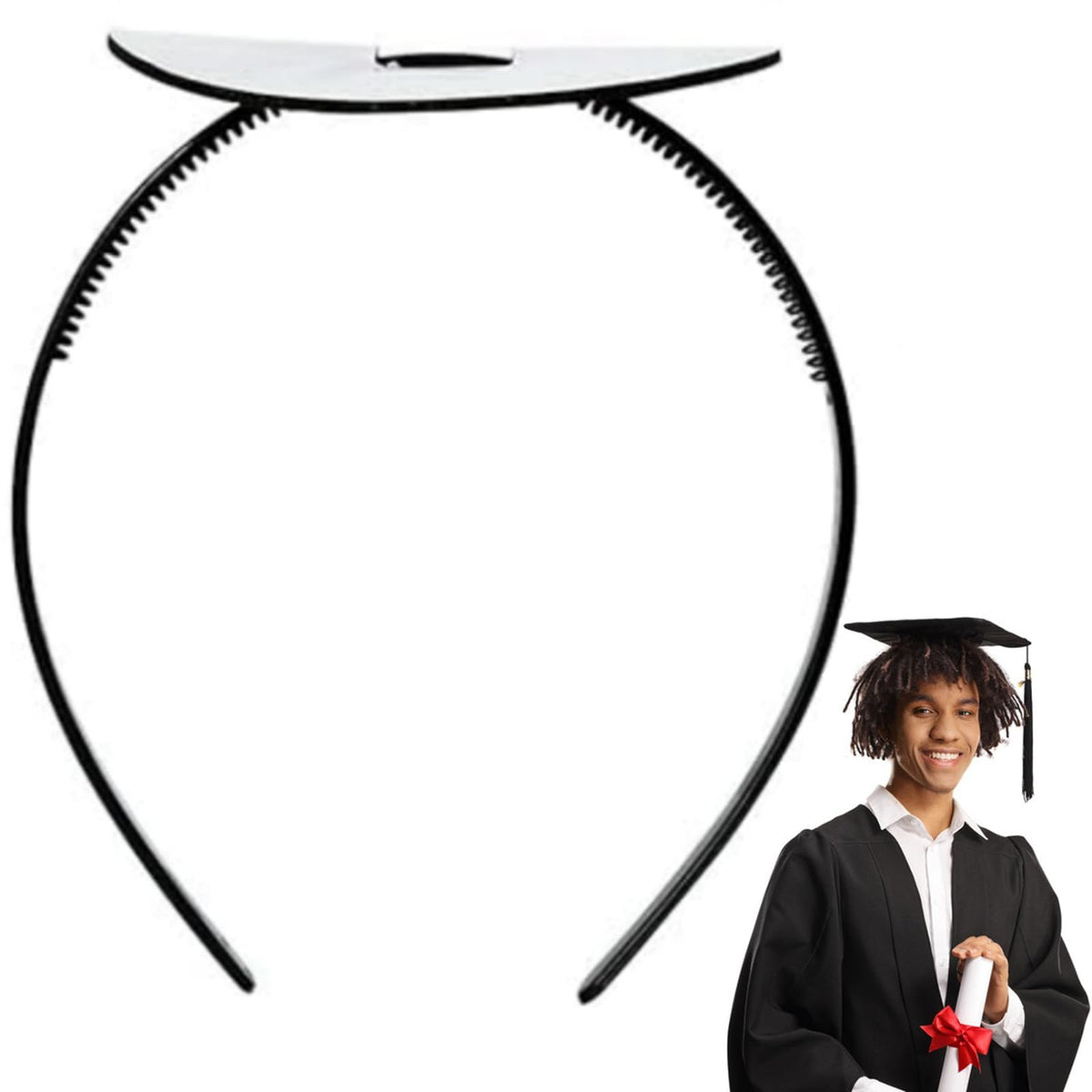 BELSITA front view of graduation cap insert showing clean fit and stability
