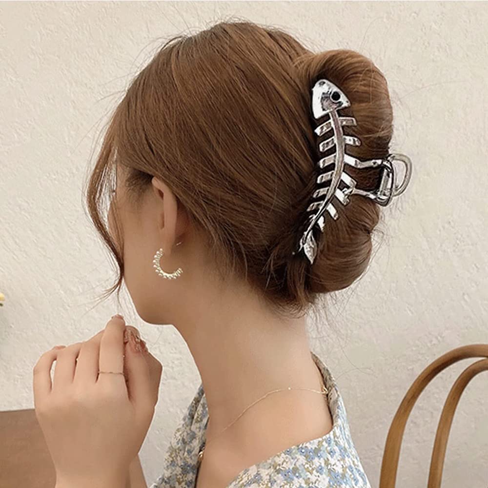 BELSITA clip securing a volumous bun on thick hair for all-day hold