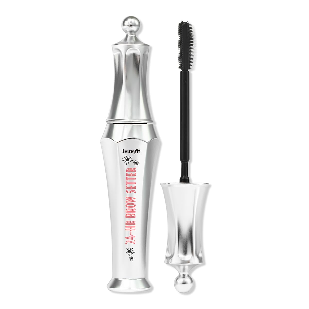 Benefit Brow Setter wand with clear gel close-up showing smooth texture and hold benefit