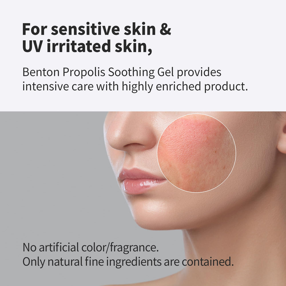 BENTON clear gel texture on skin illustrating quick absorption