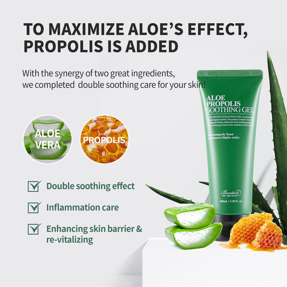 BENTON aloe leaf close-up highlighting soothing botanical benefit