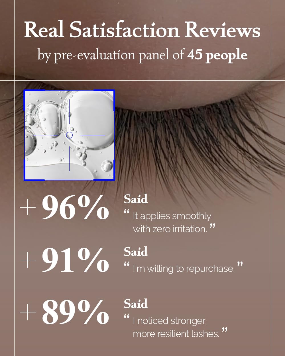 BENTON ball-tip brush close-up to reach short front lashes and underlash areas