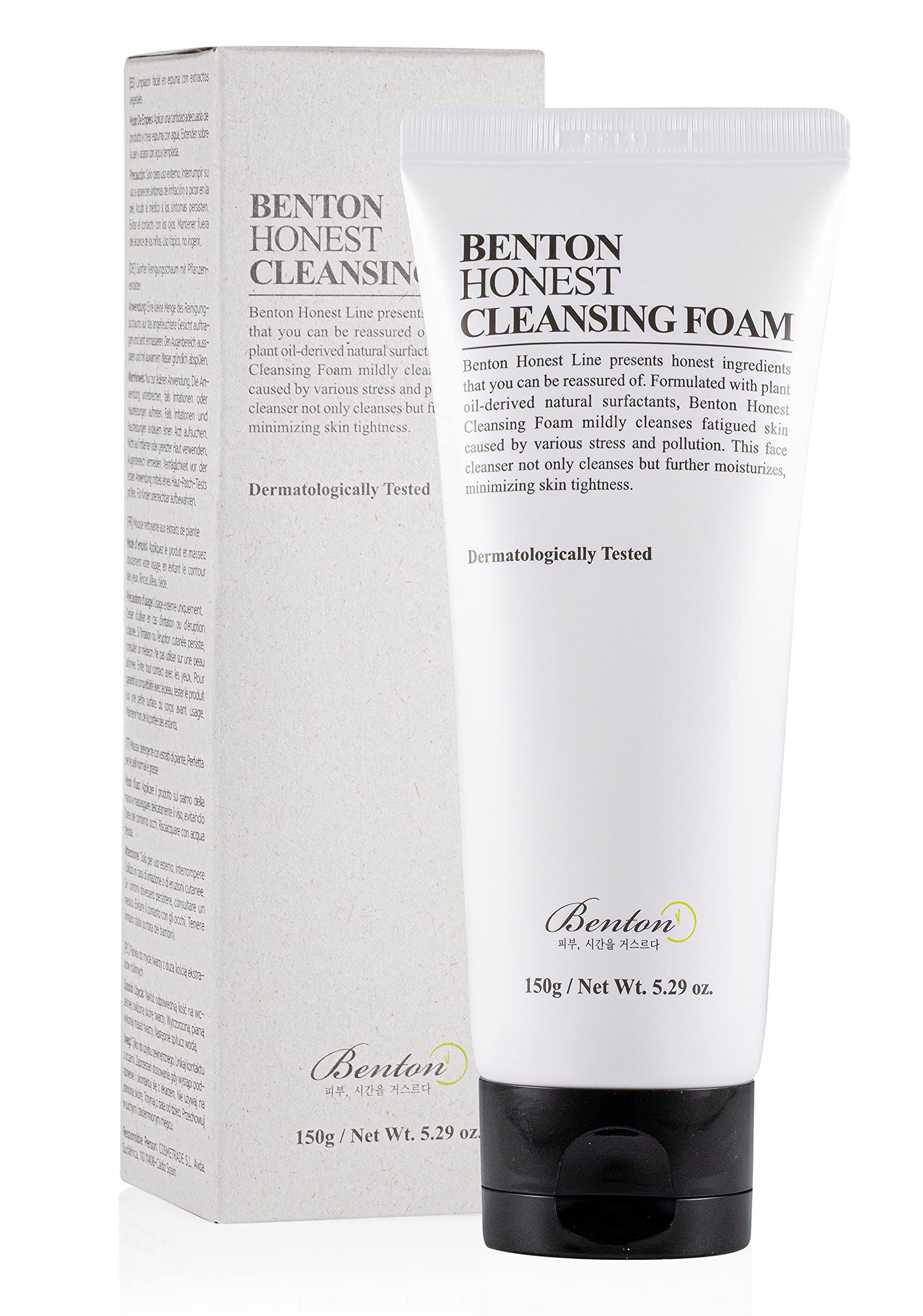BENTON front tube view showing label and 150g size, clear ingredient benefit