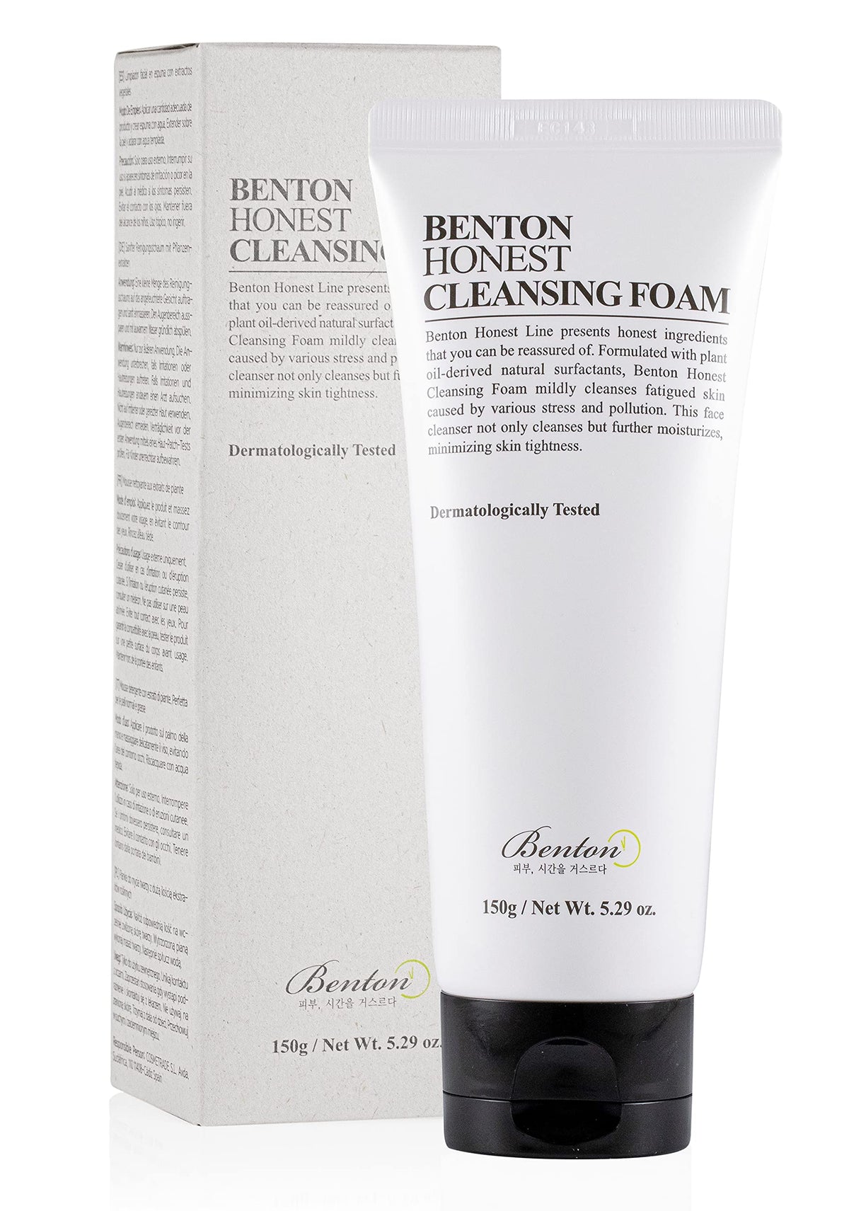 BENTON front tube view showing label and 150g size, clear ingredient benefit