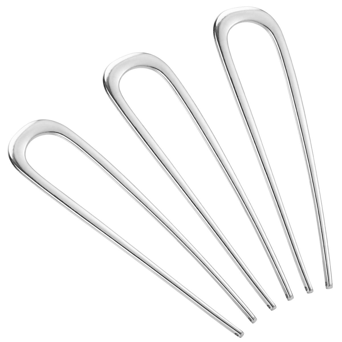 BEoffer front view of three silver pins showing clean polished finish and ready-to-wear benefit