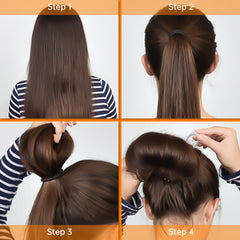 BEoffer pins styled in an elegant wedding updo showing discreet, polished look