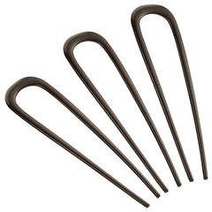 BEoffer French hair pin front view showing sleek black finish and elegant profile for secure styling