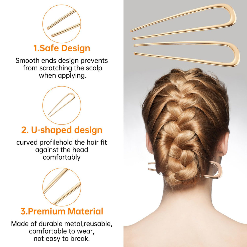 BEoffer pin inserted into a French twist demonstrating comfortable, long-lasting hold for updos
