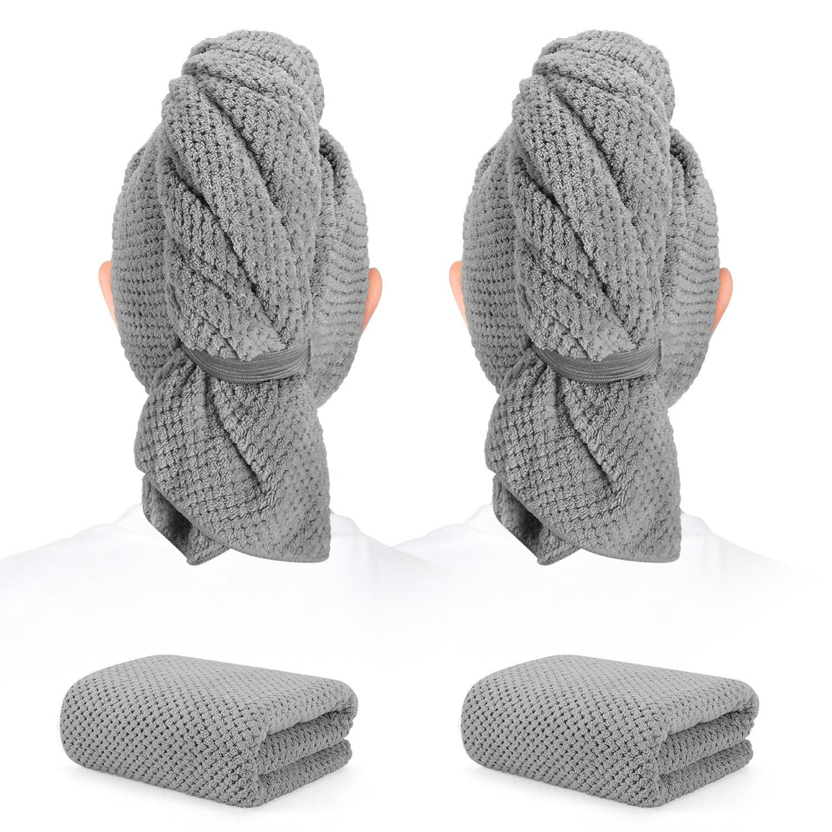 BEoffer 2-pack front view showing both oversized towels and packaging, highlights value