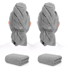 BEoffer 2-pack front view showing both oversized towels and packaging, highlights value