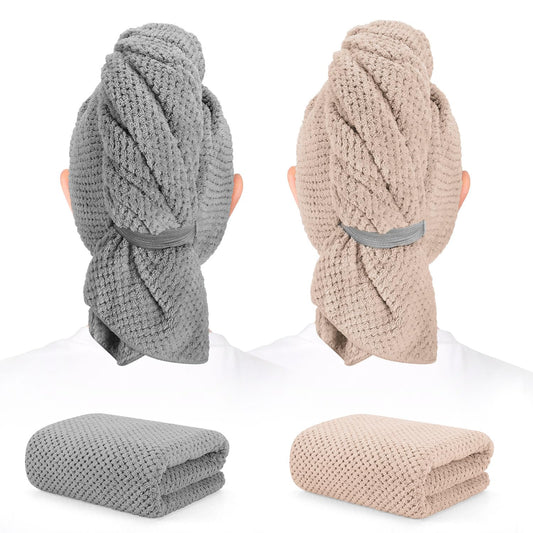 BEoffer two-pack front view showing oversized towels and neat packaging for convenience