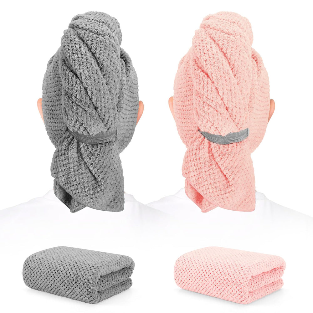 BEoffer front packaging showing two microfiber hair towels and quick-dry benefit