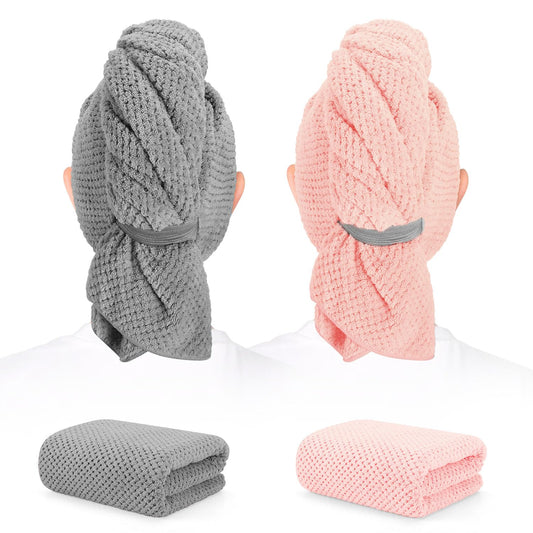 BEoffer front packaging showing two microfiber hair towels and quick-dry benefit