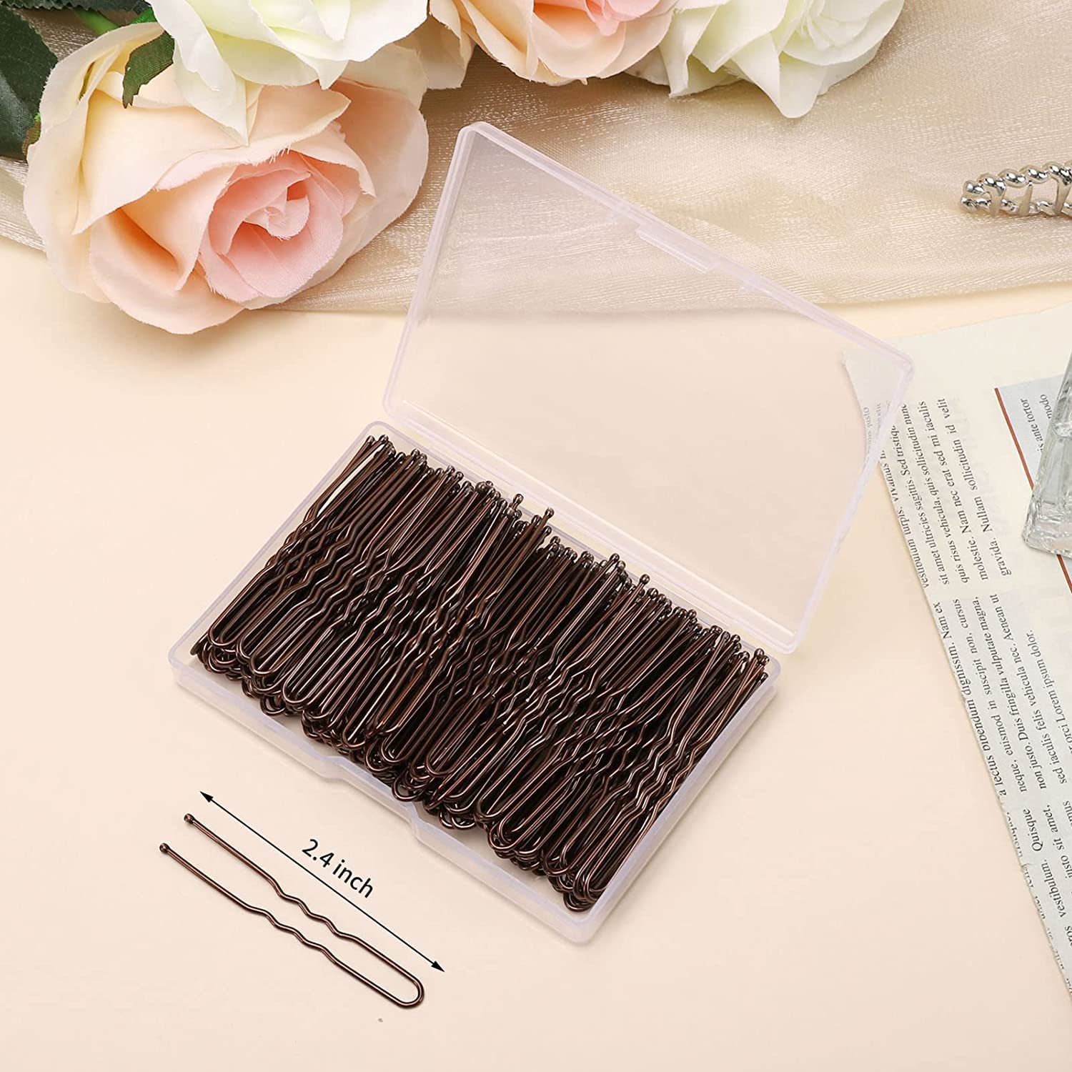 BEoffer close up of rounded tip on U pin showing gentle scalp protection