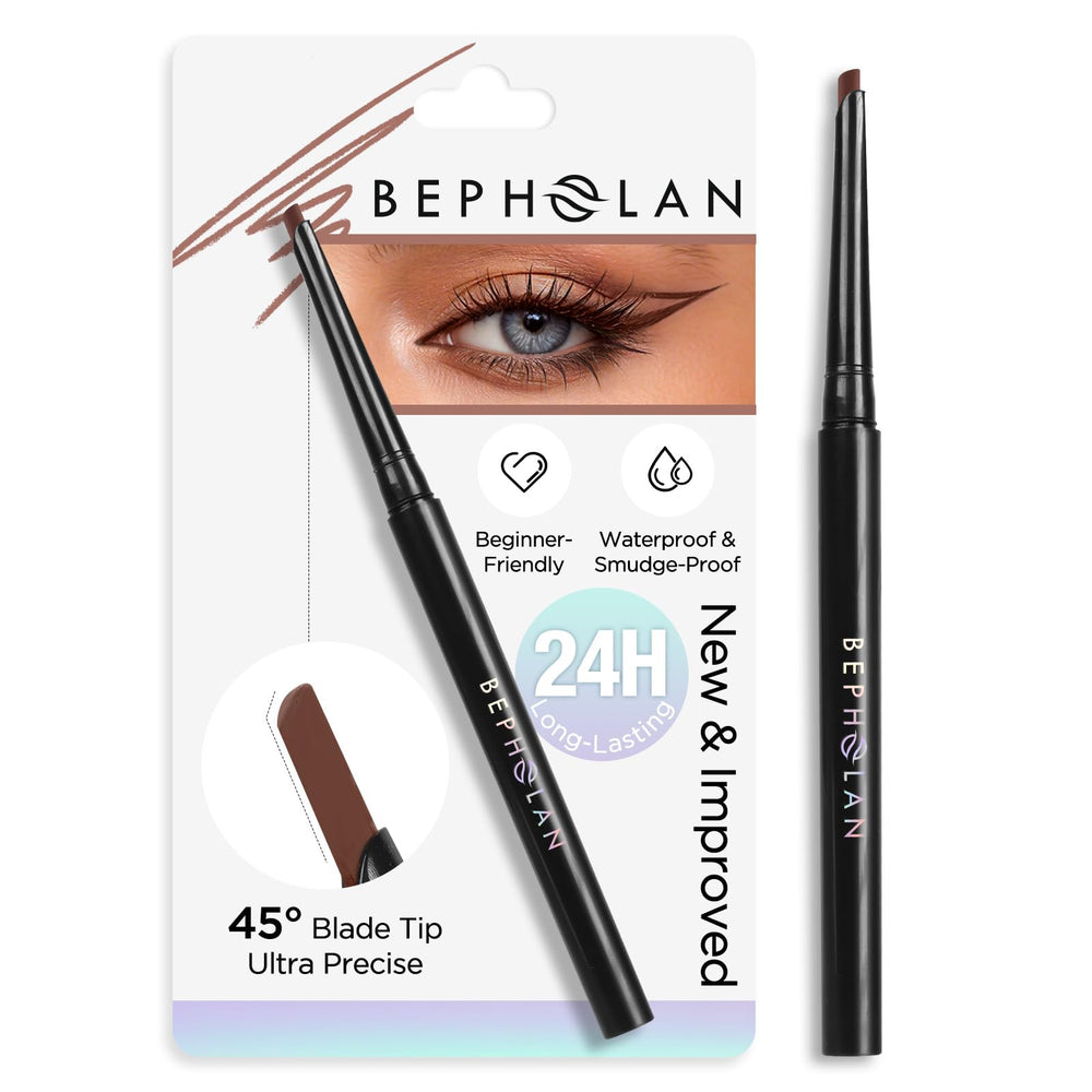 BEPHOLAN brown eyeliner front packaging showing product and cap for purchase clarity