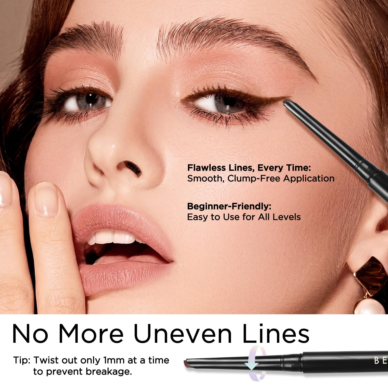 BEPHOLAN brown D‑tip closeup highlighting precise shape for controlled application