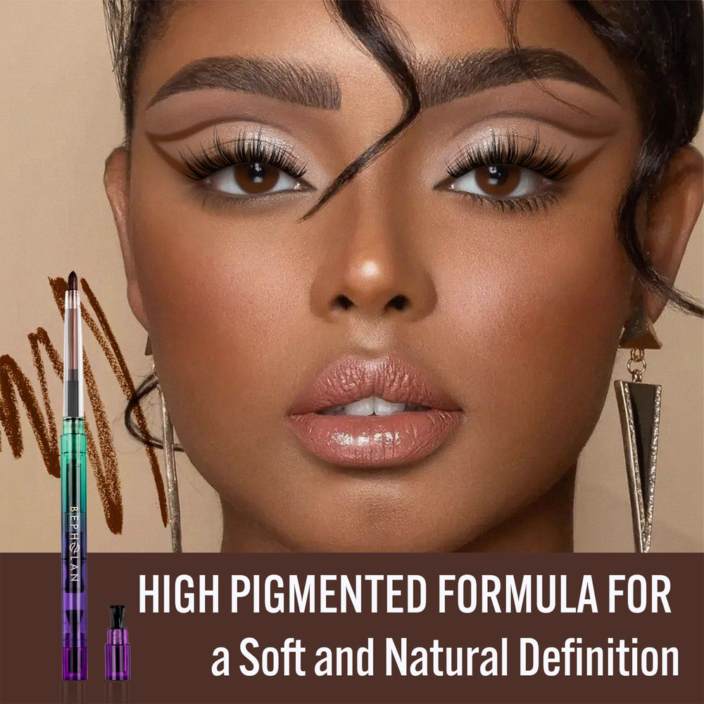 BEPHOLAN brown eyeliner texture swatch demonstrating creamy, pigmented glide