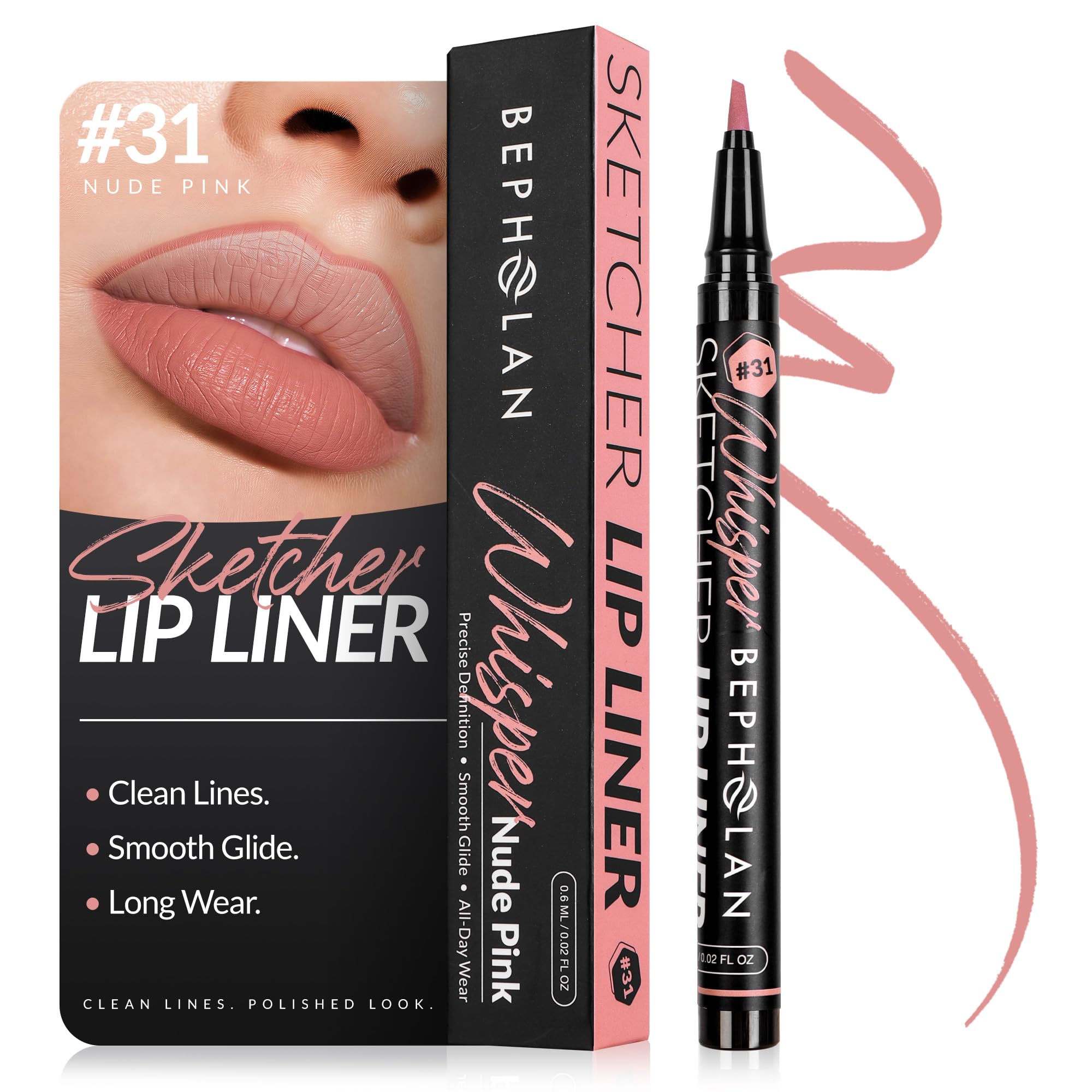 BEPHOLAN front packaging showing shade 03 NUDEPINK and key benefits