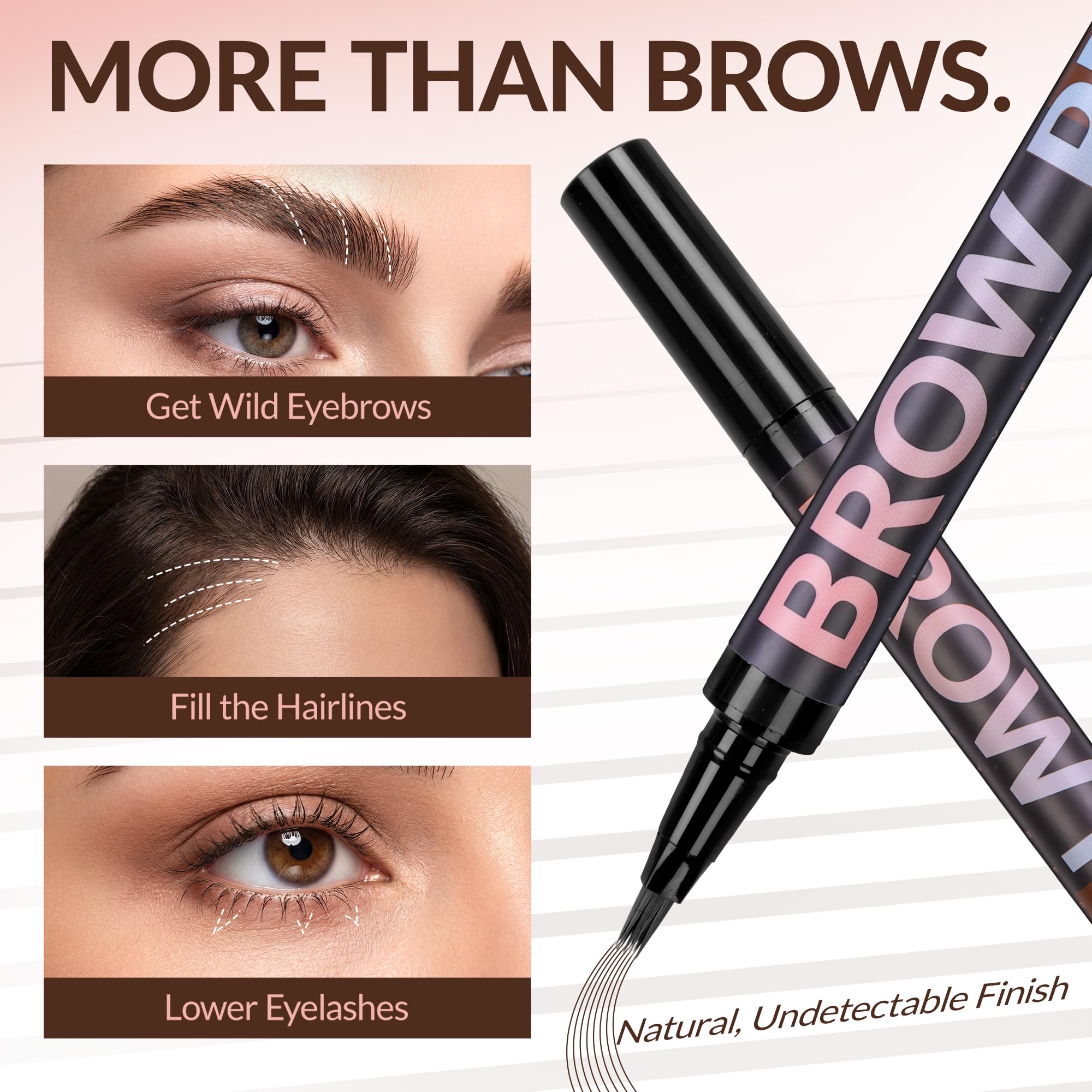 BEPHOLAN model applying brow pen for quick, defined everyday makeup