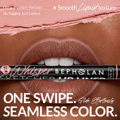 BEPHOLAN lips close-up showing smooth matte nude-pink finish