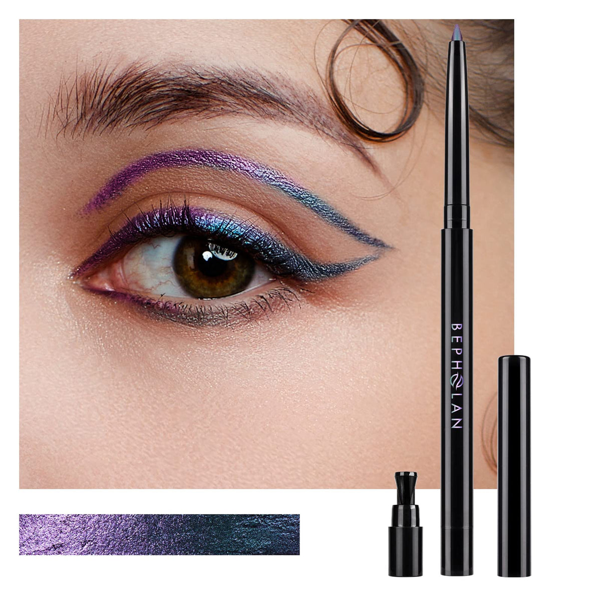 BEPHOLAN Northern Light front packaging showing iridescent pencil benefit long wear