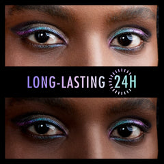 BEPHOLAN Northern Light applied to eye showing shimmering duochrome effect