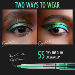 BEPHOLAN eyeliner applied as a winged liner, creates clean dramatic definition