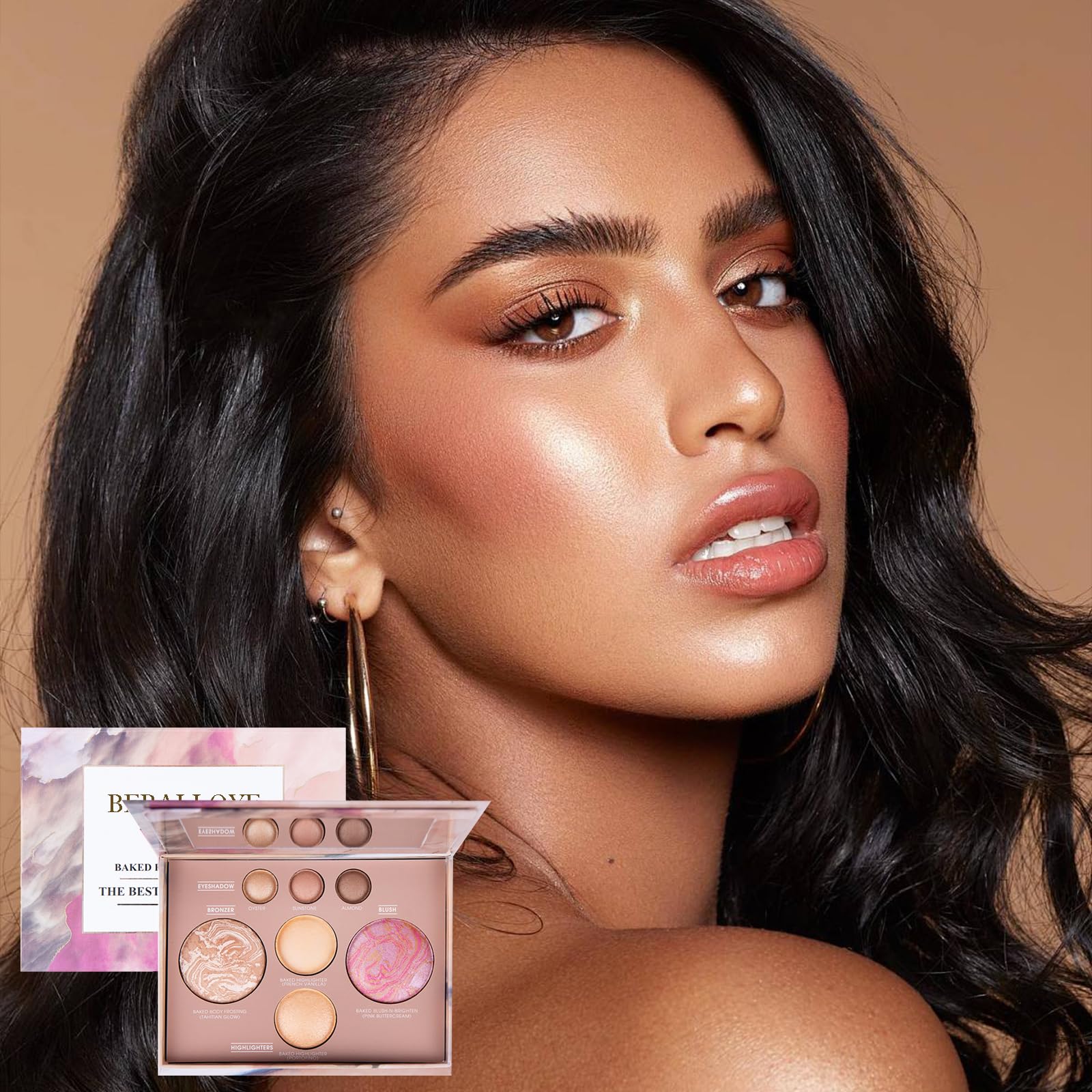 BERALLOYE model applying highlighter and blush for natural glow and polished contour