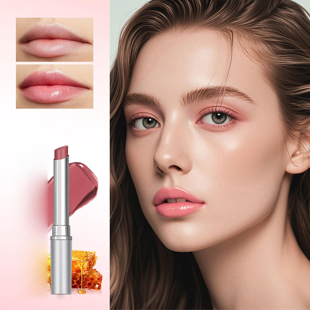 BERALLOYE cherry tint on model lips showing natural color boost and flattering look