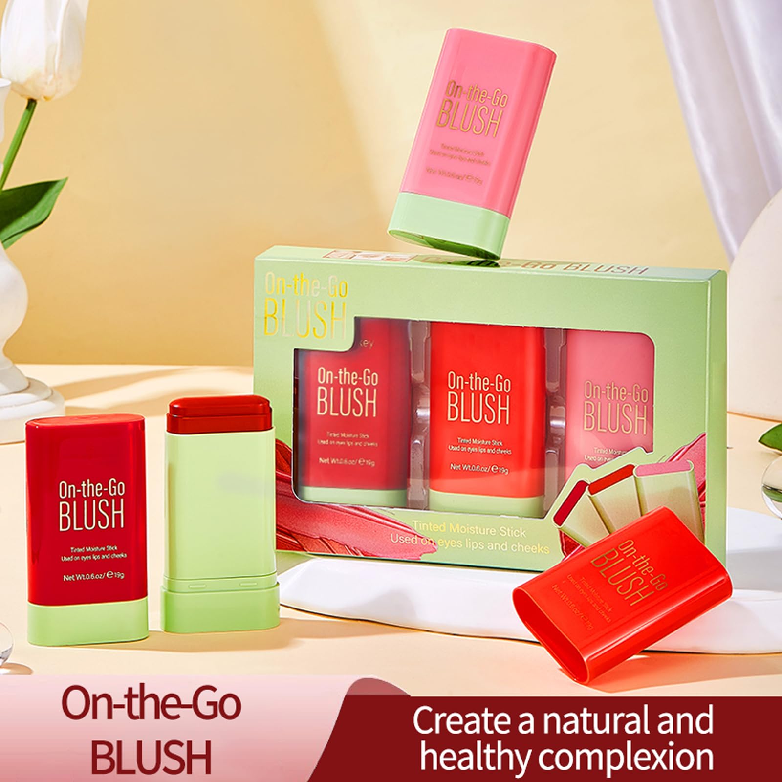 BERALLOYE sticks inside a cosmetic bag showing multi-use convenience for on-the-go