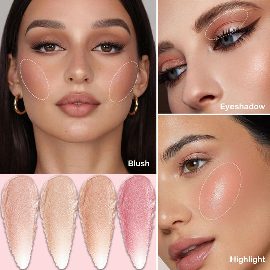BERALLOYE open palette flatlay displaying seven pans for full face and eye looks