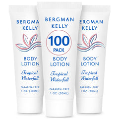 BERGMAN KELLY front packaging showing tropical waterfall scent and bulk count benefit