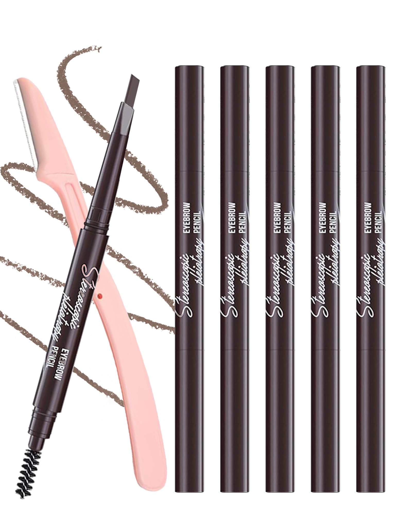 Berinist front packaging showing six medium brown pencils for reliable brows