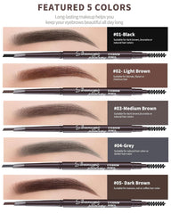 Berinist lifestyle application image of woman shaping brows with pencil and spoolie for neat results