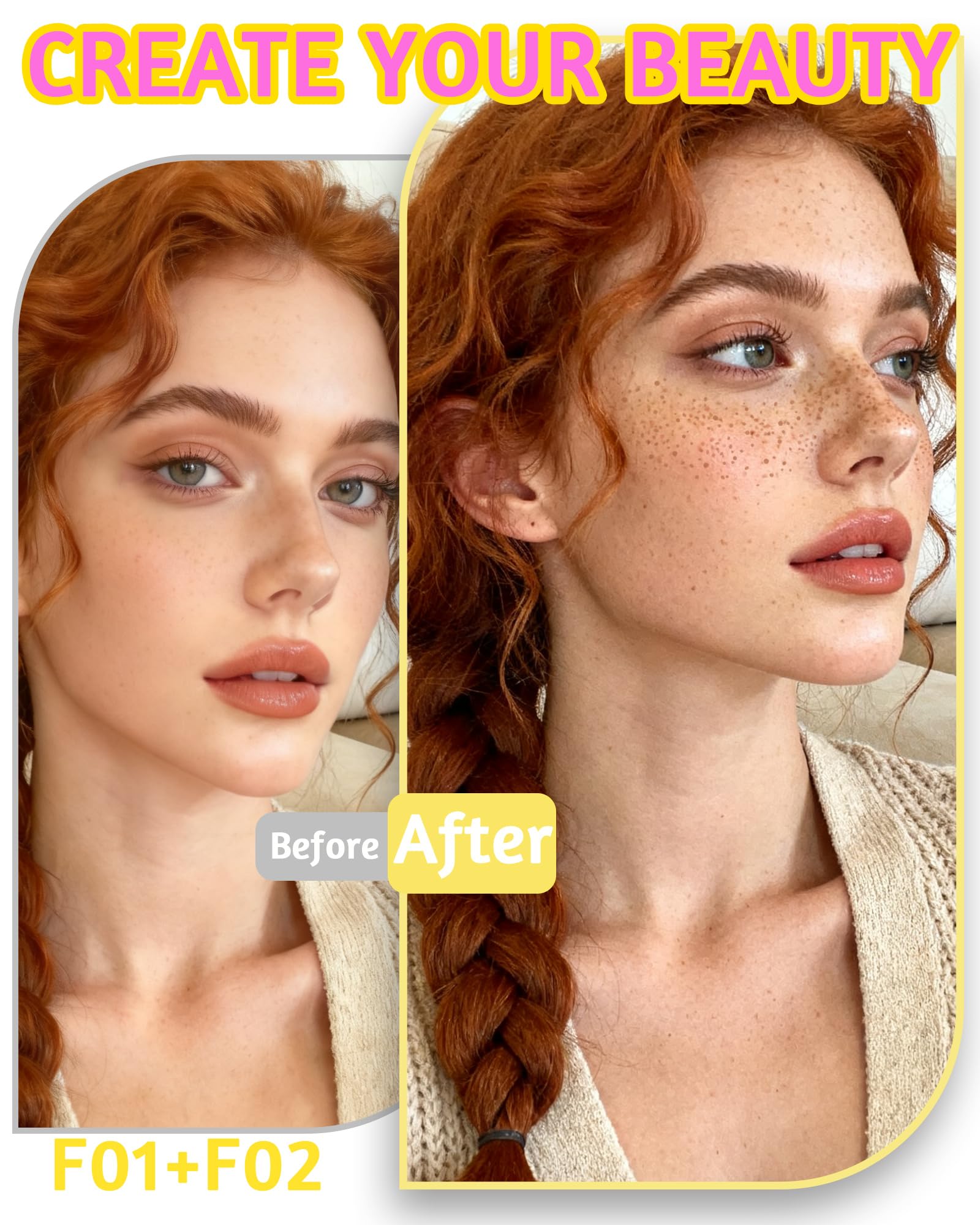Berinist pen in use stamping freckles for natural sun-kissed effect