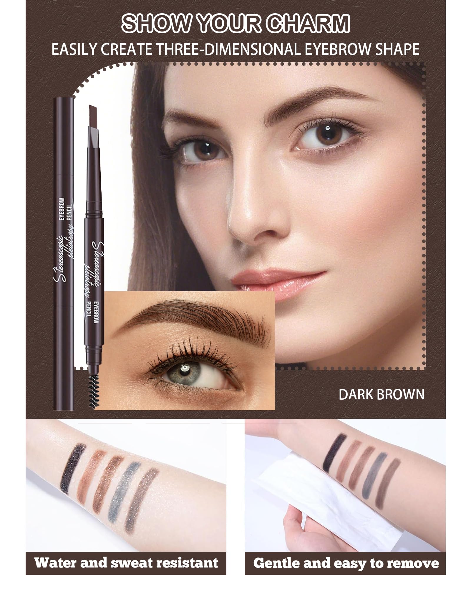 Berinist size comparison with hand showing compact, travel-ready eyebrow pencils and razor