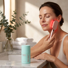 Berkland serum applied to cheek demonstrating smooth glide benefit