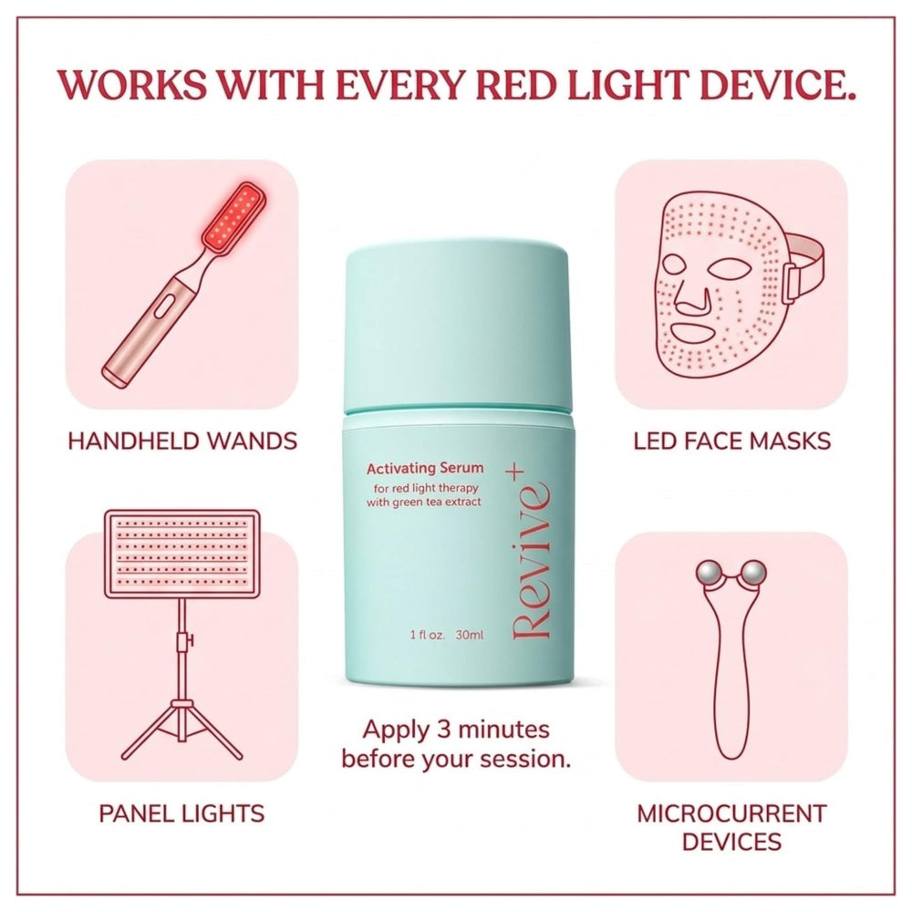 Berkland bottle next to red light device in use showing compatibility benefit