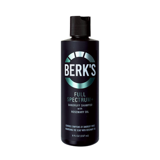 Berk's bottle front view showing packaging and clear medicated purpose