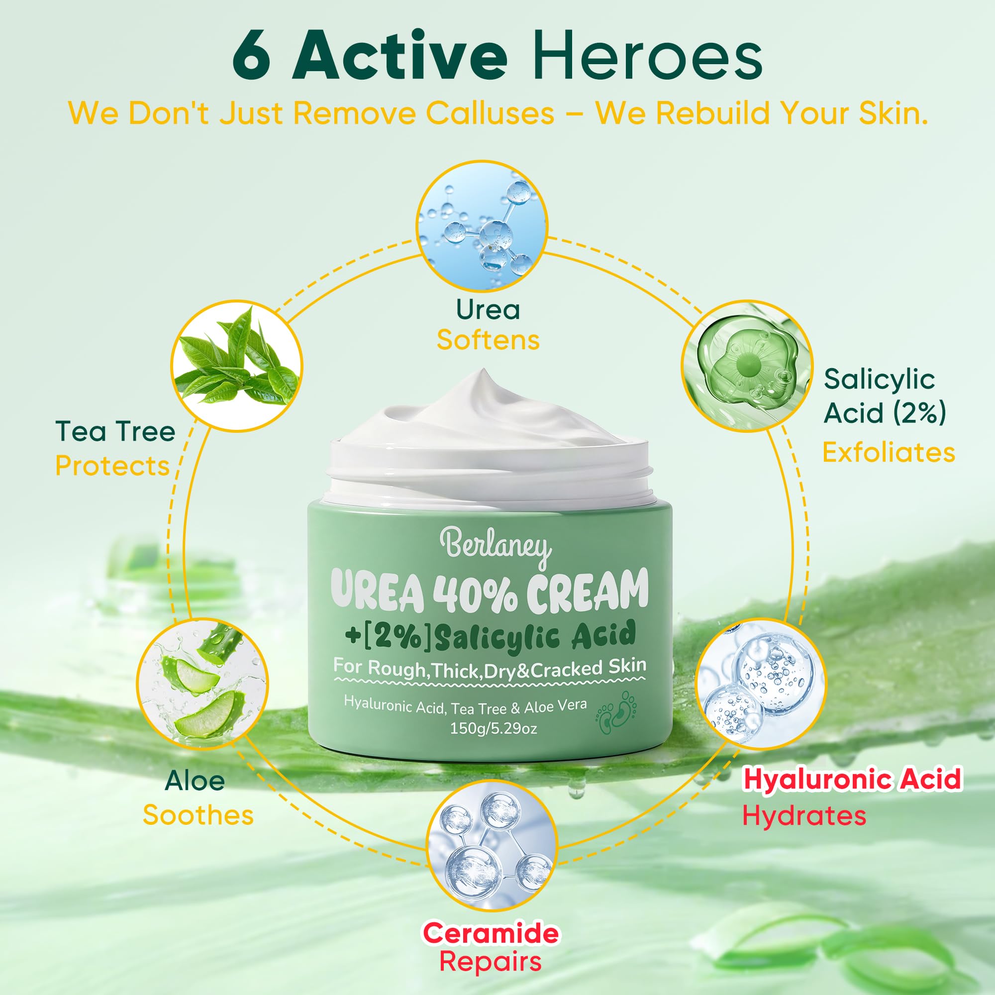 Berlaney cream on foot with sock for overnight softening treatment