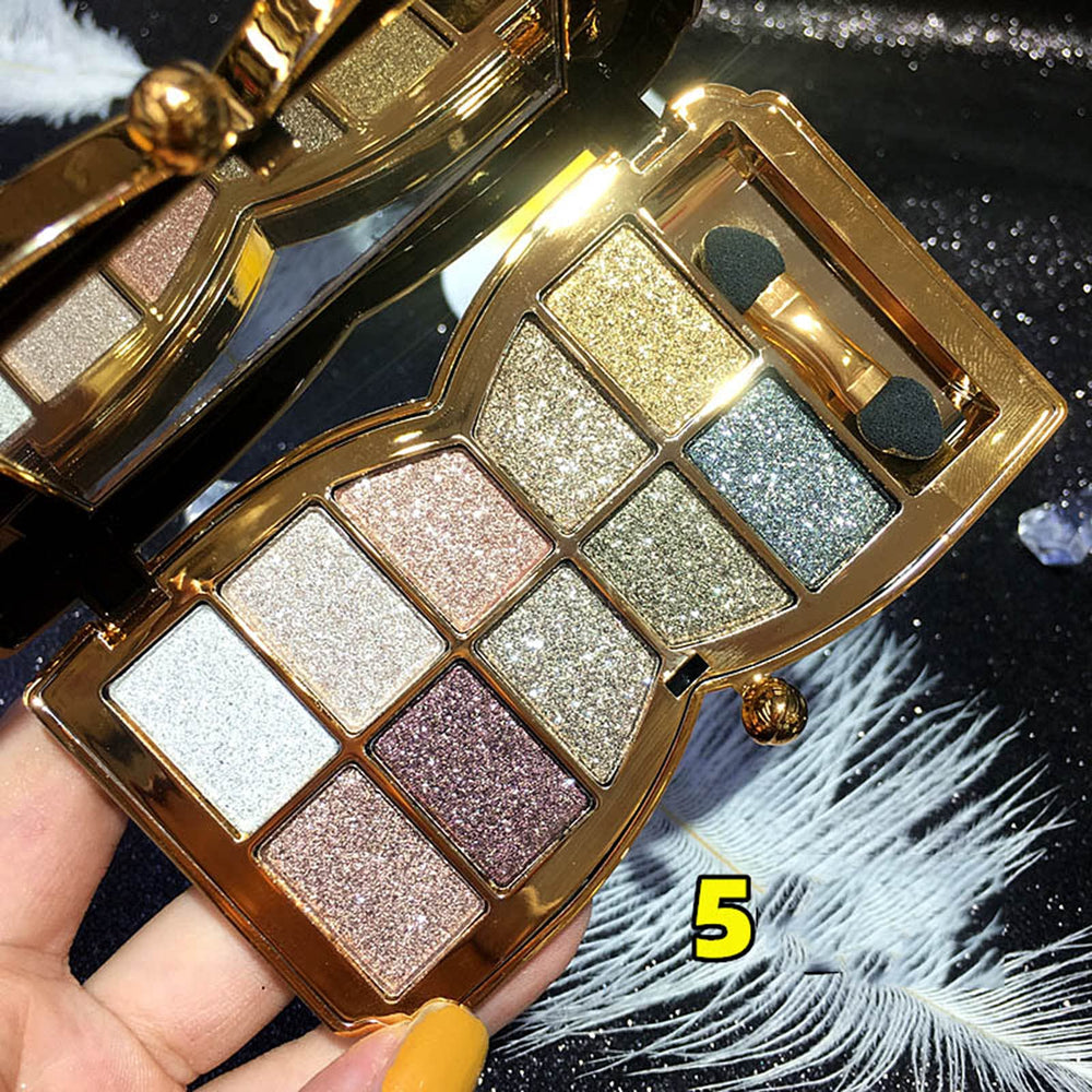 Bernecy open 10-pan top view with diverse glitter shades for versatile looks