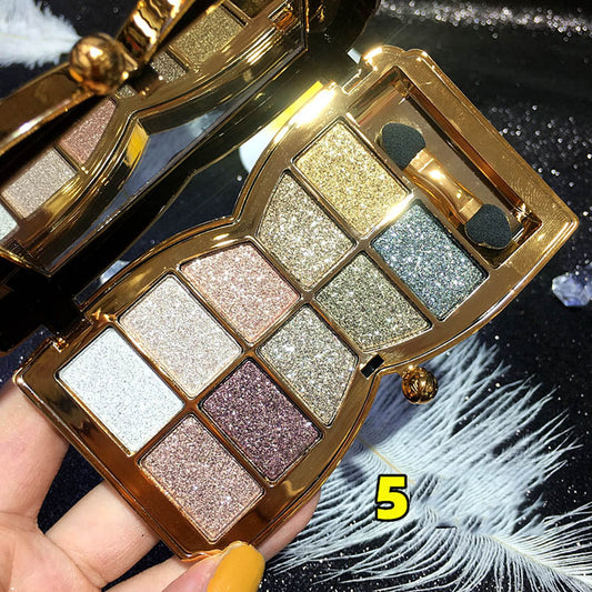 Bernecy open 10-pan top view with diverse glitter shades for versatile looks
