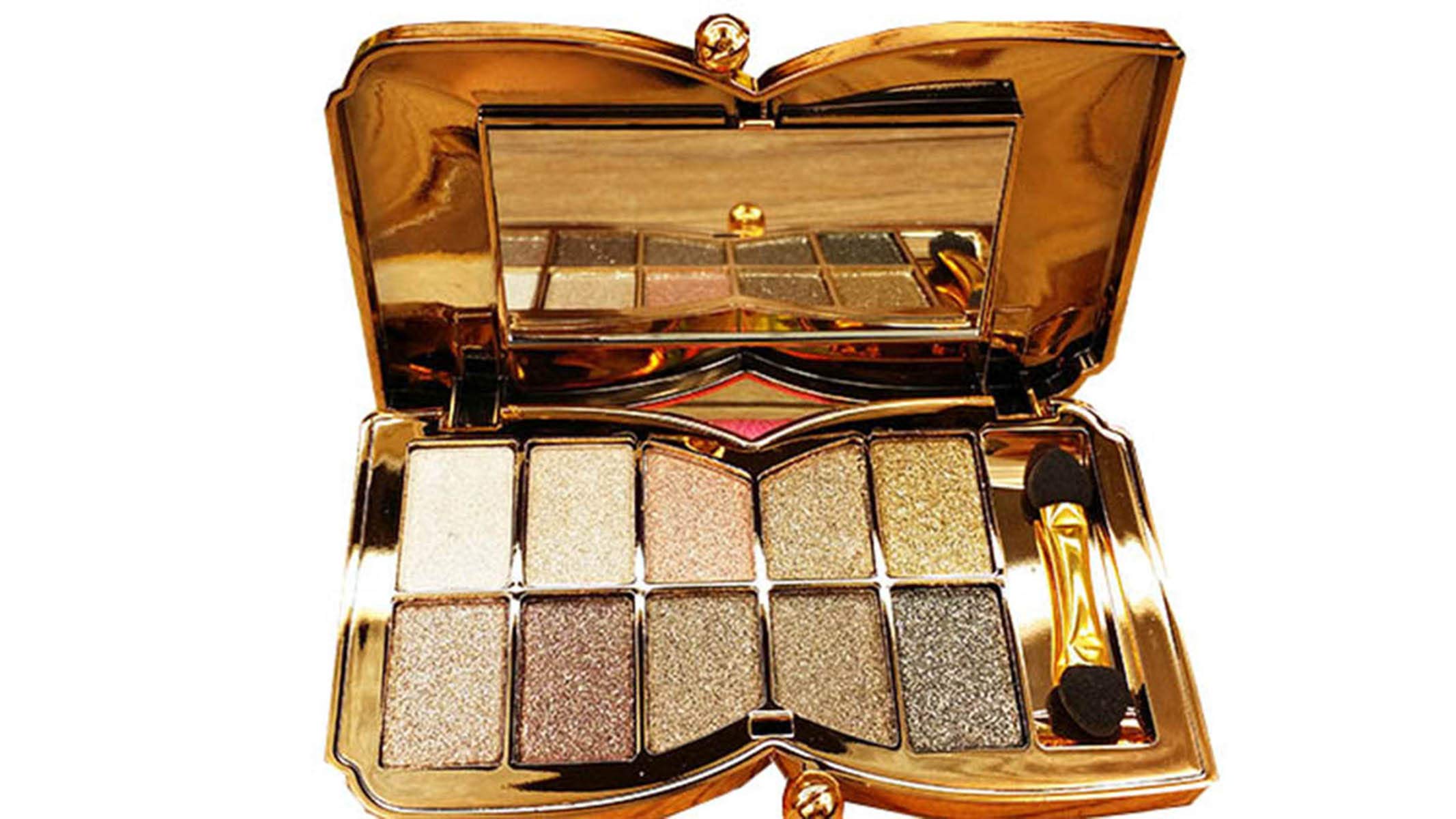 Bernecy palette front view showing compact travel-friendly design and sparkly colors