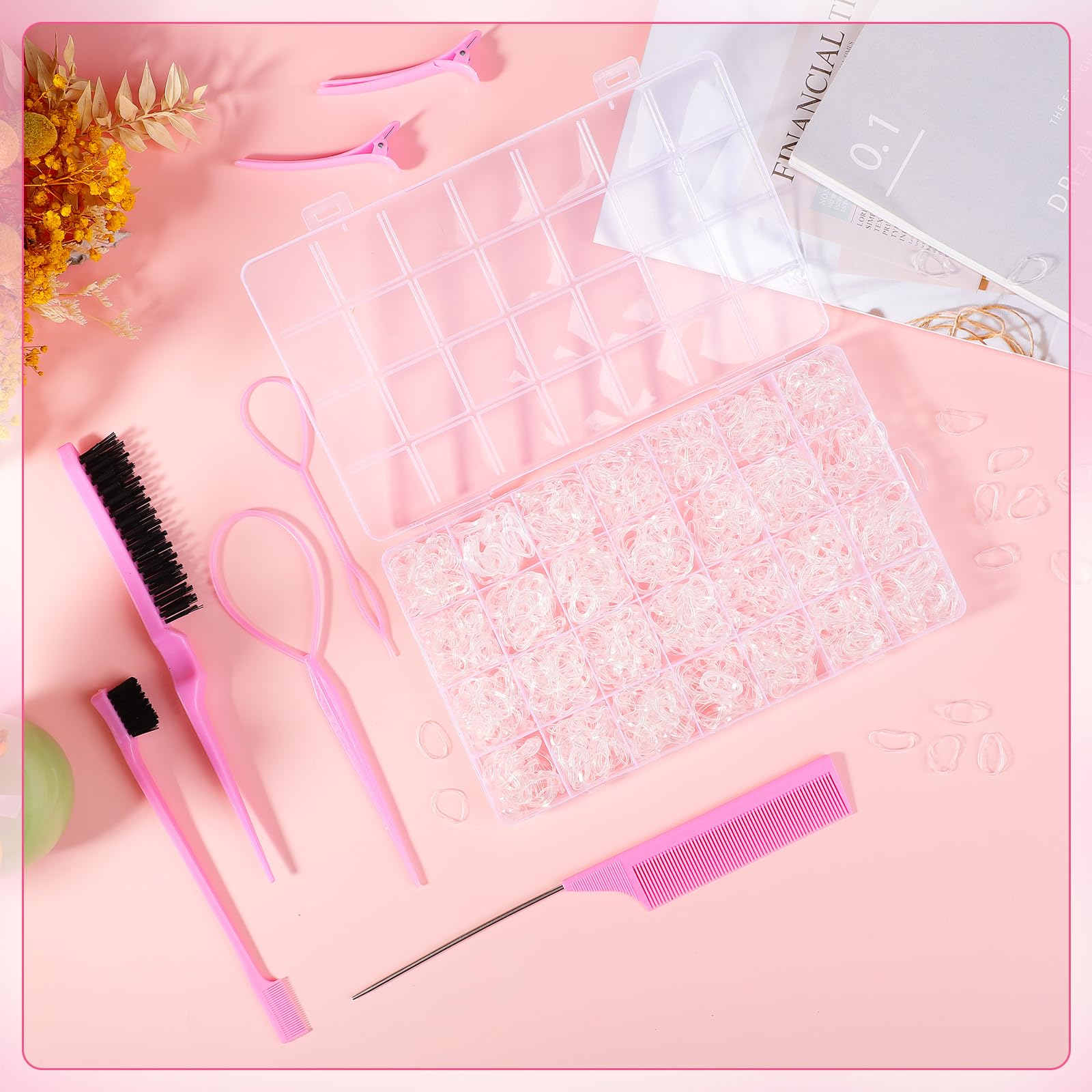 BESARME open organizer box displaying neatly stored elastics for easy access