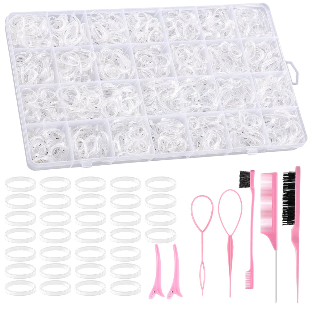 BESARME front packaging showing 1500 clear bands and included tools for organized storage