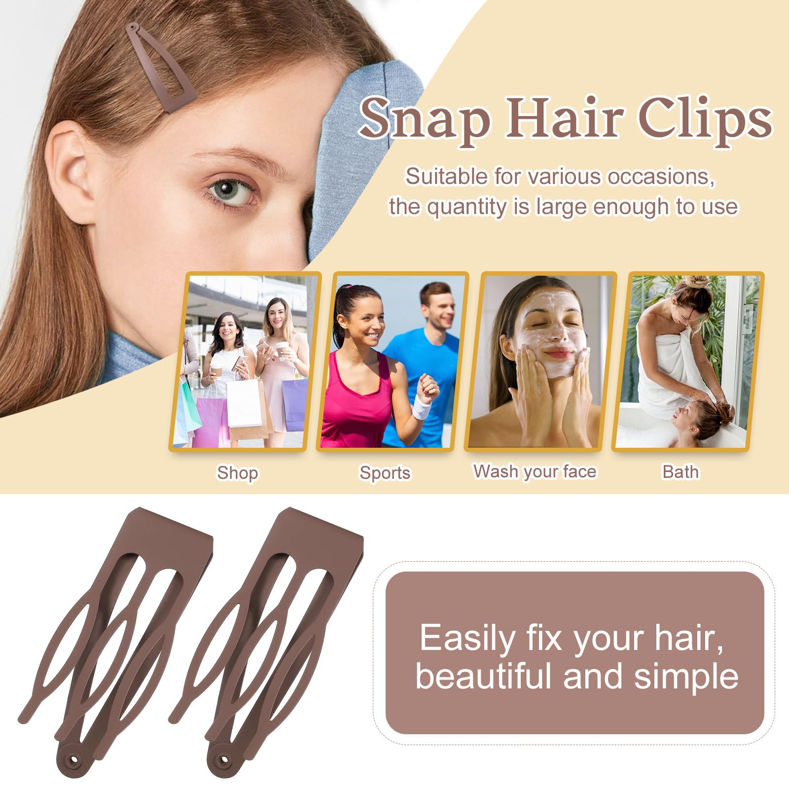 BESARME hand holding clip showing 2-inch scale for size clarity