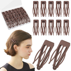 BESARME front view of 36 brown snap clips in box, organized and travel-ready