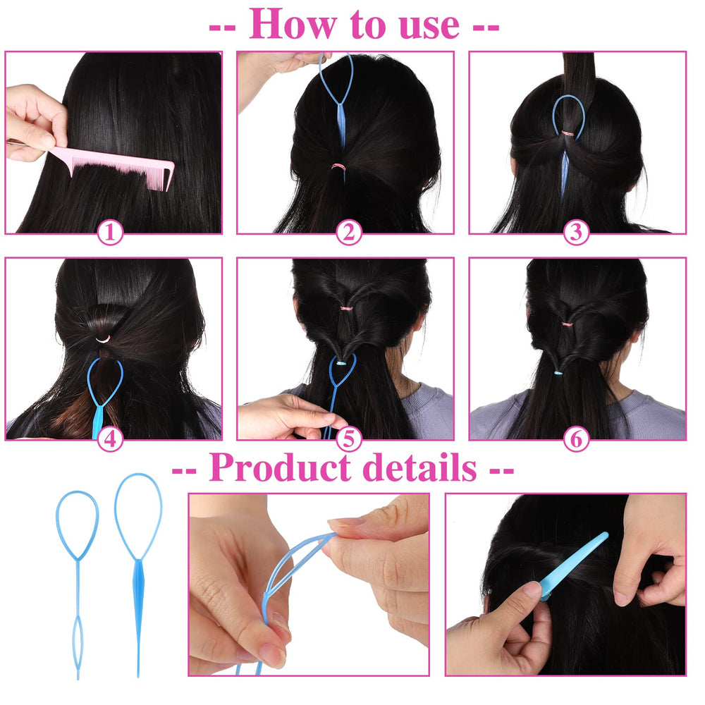 BESARME hair clips and mini bands held in hand demonstrating kit size